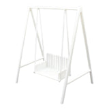 Maxbell 1/12 Patio Swing Miniature Patio Porch Chair for Furnishings Micro Landscape white