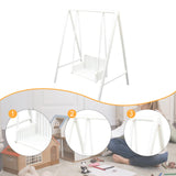 Maxbell 1/12 Patio Swing Miniature Patio Porch Chair for Furnishings Micro Landscape white