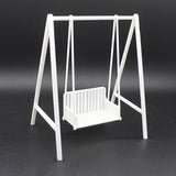 Maxbell 1/12 Patio Swing Miniature Patio Porch Chair for Furnishings Micro Landscape white