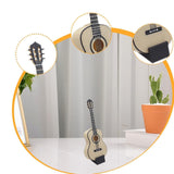 Maxbell Dollhouse Guitar Pretend Play Toy Display Ornament with Stand Guitar Replica