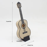 Maxbell Dollhouse Guitar Pretend Play Toy Display Ornament with Stand Guitar Replica