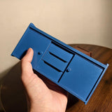 Maxbell 1:12 Scale Dollhouse Miniature Kitchen Cabinet for Pretend Play Toys Bedroom Blue