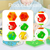 Maxbell 6 Pieces Sensory Soft Gel Liquid Toys Fidget Liquid Motion Toys for Children Hexagon