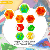 Maxbell 6 Pieces Sensory Soft Gel Liquid Toys Fidget Liquid Motion Toys for Children Hexagon
