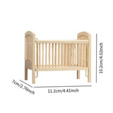 Maxbell 1/12 Scale Stylish Dollhouse Wooden Crib for Dollhouse Furniture Party Craft