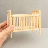 Maxbell 1/12 Scale Stylish Dollhouse Wooden Crib for Dollhouse Furniture Party Craft