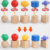 Maxbell Wooden Nuts and Bolt Staking Toy Educational for Kids Children Preschoolers