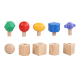 Maxbell Wooden Nuts and Bolt Staking Toy Educational for Kids Children Preschoolers