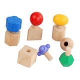 Maxbell Wooden Nuts and Bolt Staking Toy Educational for Kids Children Preschoolers