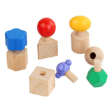 Maxbell Wooden Nuts and Bolt Staking Toy Educational for Kids Children Preschoolers