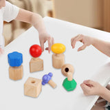 Maxbell Wooden Nuts and Bolt Staking Toy Educational for Kids Children Preschoolers