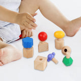 Maxbell Wooden Nuts and Bolt Staking Toy Educational for Kids Children Preschoolers
