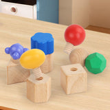 Maxbell Wooden Nuts and Bolt Staking Toy Educational for Kids Children Preschoolers