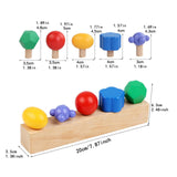 Maxbell 5 Pieces Wooden Nuts and Bolts Staking Toys Insert Blocks Screw for Children