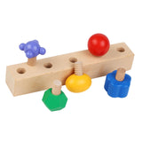 Maxbell 5 Pieces Wooden Nuts and Bolts Staking Toys Insert Blocks Screw for Children