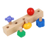 Maxbell 5 Pieces Wooden Nuts and Bolts Staking Toys Insert Blocks Screw for Children