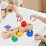 Maxbell 5 Pieces Wooden Nuts and Bolts Staking Toys Insert Blocks Screw for Children