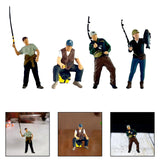 Maxbell 1/64 Scale Male Angler Figure Photography Props Decoration Fishing Character Casting Fishing Rod