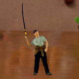 Maxbell 1/64 Scale Male Angler Figure Photography Props Decoration Fishing Character Casting Fishing Rod