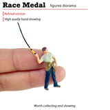 Maxbell 1/64 Scale Male Angler Figure Photography Props Decoration Fishing Character Casting Fishing Rod