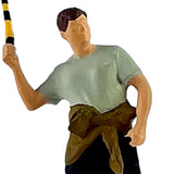Maxbell 1/64 Scale Male Angler Figure Photography Props Decoration Fishing Character Casting Fishing Rod