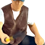Maxbell 1/64 Scale Male Angler Figure Photography Props Decoration Fishing Character Sit Fishing
