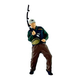 Maxbell 1/64 Scale Male Angler Figure Photography Props Decoration Fishing Character Pull Fishing Rod