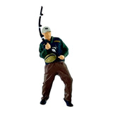 Maxbell 1/64 Scale Male Angler Figure Photography Props Decoration Fishing Character Pull Fishing Rod
