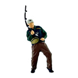 Maxbell 1/64 Scale Male Angler Figure Photography Props Decoration Fishing Character Pull Fishing Rod