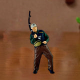 Maxbell 1/64 Scale Male Angler Figure Photography Props Decoration Fishing Character Pull Fishing Rod
