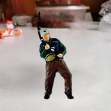 Maxbell 1/64 Scale Male Angler Figure Photography Props Decoration Fishing Character Pull Fishing Rod