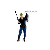 Maxbell 1/64 Scale Male Angler Figure Photography Props Decoration Fishing Character with Fish