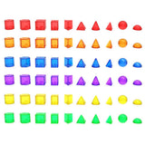 Maxbell 60 Pieces Geometric Solids Geometry Helper 3D Teaching Aids Geometric Shapes