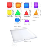 Maxbell 60 Pieces Geometric Solids Geometry Helper 3D Teaching Aids Geometric Shapes