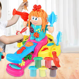 Maxbell Color Clay Haircut Playset DIY Cut Stylist for Birthday Girls Childrens Day Large