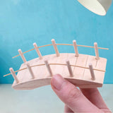 Maxbell Dollhouse Wooden ARCH Bridge Micro Scene Accessory Arch Bridge Figurine Wood