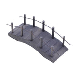 Maxbell Dollhouse Wooden ARCH Bridge Micro Scene Accessory Arch Bridge Figurine Gray