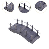 Maxbell Dollhouse Wooden ARCH Bridge Micro Scene Accessory Arch Bridge Figurine Gray