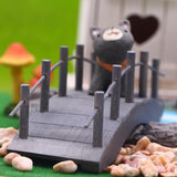 Maxbell Dollhouse Wooden ARCH Bridge Micro Scene Accessory Arch Bridge Figurine Gray