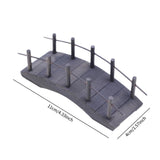 Maxbell Dollhouse Wooden ARCH Bridge Micro Scene Accessory Arch Bridge Figurine Gray