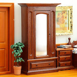Maxbell Dollhouse Furniture Wood Wardrobe Vintage Dollhouse Accessories 1:12 Scale