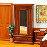 Maxbell Dollhouse Furniture Wood Wardrobe Vintage Dollhouse Accessories 1:12 Scale