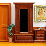 Maxbell Dollhouse Furniture Wood Wardrobe Vintage Dollhouse Accessories 1:12 Scale