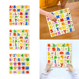 Maxbell Wooden Puzzle Learning Educational Toys for 3 4 5 Year Old Kids Kindergarten Uppercase Letters