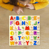 Maxbell Wooden Puzzle Learning Educational Toys for 3 4 5 Year Old Kids Kindergarten Uppercase Letters