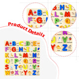 Maxbell Wooden Puzzle Learning Educational Toys for 3 4 5 Year Old Kids Kindergarten Uppercase Letters