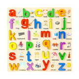 Maxbell Wooden Puzzle Learning Educational Toys for 3 4 5 Year Old Kids Kindergarten Lowercase Letters