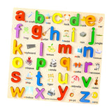 Maxbell Wooden Puzzle Learning Educational Toys for 3 4 5 Year Old Kids Kindergarten Lowercase Letters