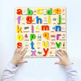 Maxbell Wooden Puzzle Learning Educational Toys for 3 4 5 Year Old Kids Kindergarten Lowercase Letters
