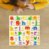 Maxbell Wooden Puzzle Learning Educational Toys for 3 4 5 Year Old Kids Kindergarten Lowercase Letters